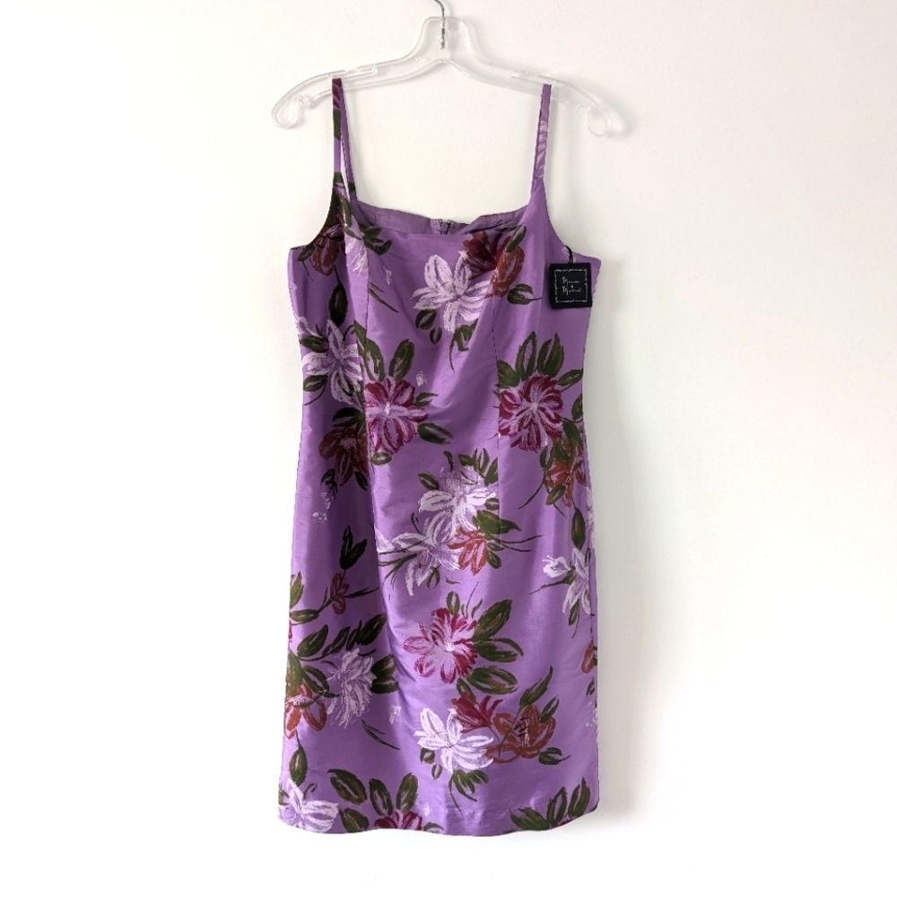 Mercer & Madison Silk Floral Slip Dress, Size 8, Lavender